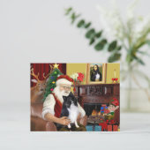 Santa's Bi Black Sheltie Feestdagenkaart (Staand voorkant)