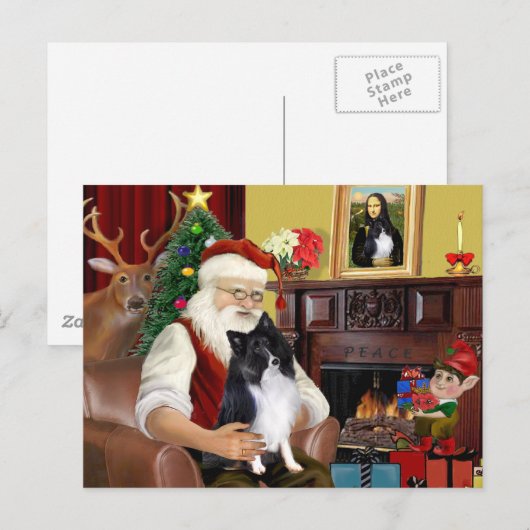 Santa's Bi Black Sheltie Feestdagenkaart (Voorkant / Achterkant)