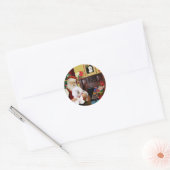 Santa's Bichon Frise (#1) Ronde Sticker (Envelop)