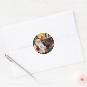 Santa's Bichon Frise #2 Ronde Sticker (Envelop)