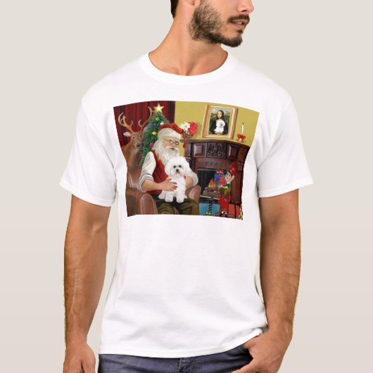 Santa's Bichon Frise #2 T-shirt (Voorkant)