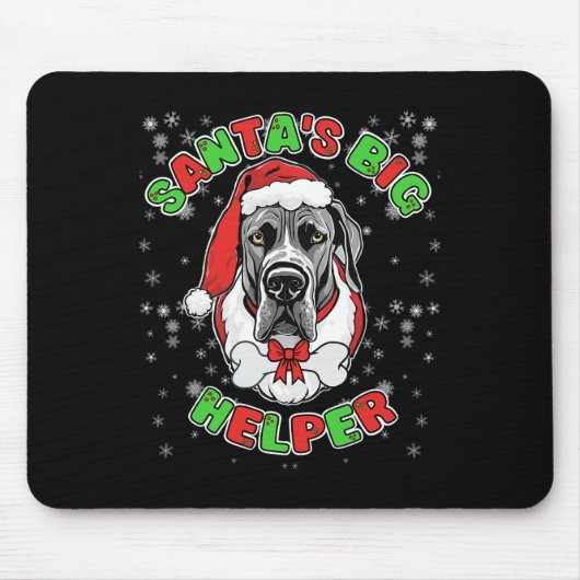 Santa's Big Helper Grote Deen Hondenliefhebber Ker Muismat (Voorkant)