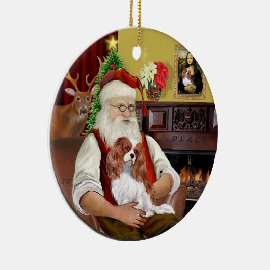 Santa's Blenheim Cavalier Keramisch Ornament (Rechts)