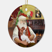Santa's Blenheim Cavalier Keramisch Ornament (Links)