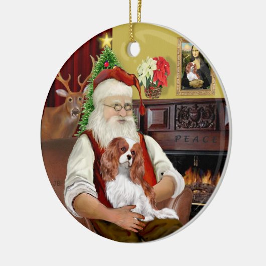 Santa's Blenheim Cavalier Keramisch Ornament (Links)