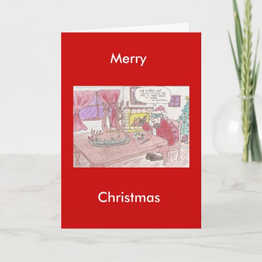 Santas blinde smaaktest feestdagen kaart (Voorkant)