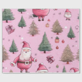 Santa's Blush Winter Wonderland inpakpapier (Vlak)