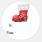 Santa's Boot Gift Label Sticker (Voorkant)