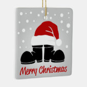 Santas Boots en Pet Keramisch Ornament (Rechts)