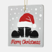 Santas Boots en Pet Keramisch Ornament (Links)