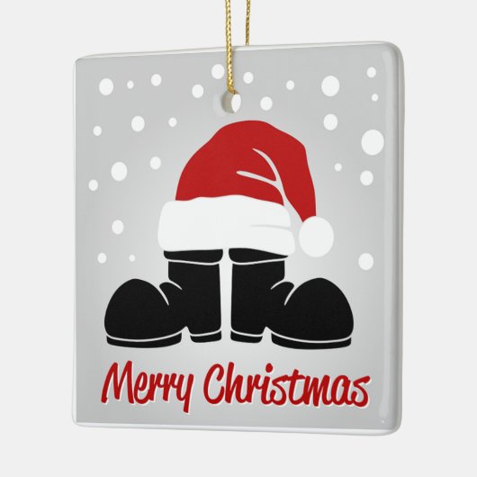 Santas Boots en Pet Keramisch Ornament (Links)