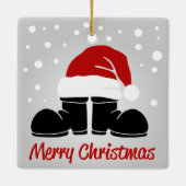 Santas Boots en Pet Keramisch Ornament (Achterkant)