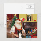Santa's Border Collie Feestdagenkaart (Voorkant / Achterkant)