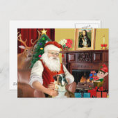 Santa's Boxer (natuurlijke oren) Feestdagenkaart (Voorkant / Achterkant)