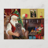 Santa's Brindle Cairn Terrier Feestdagenkaart (Voorkant)