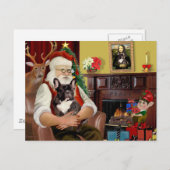 Santa's Brindle Franse Bulldog Feestdagenkaart (Voorkant / Achterkant)