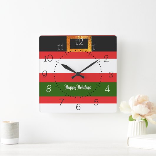 Santa's broek ontwerp Kerstmis seizoen Vierkante Klok (Huis)