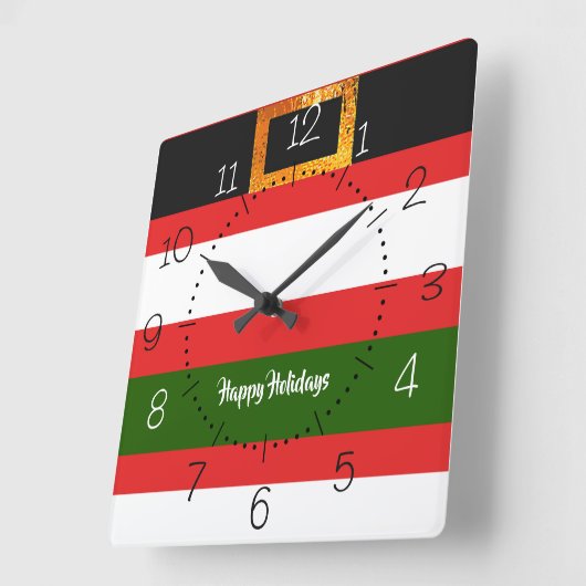 Santa's broek ontwerp Kerstmis seizoen Vierkante Klok (Hoek)