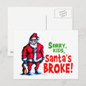 Santa's Broke Feestdagenkaart (Voorkant / Achterkant)