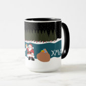 Santa's cadeau aan Snowman Merry Xmas Mok (Voorkant rechts)