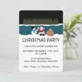 Santa's cadeau aan Snowman Party Invitation Kaart (Staand voorkant)