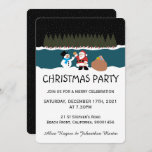 Santa's cadeau aan Snowman Party Invitation Kaart<br><div class="desc">Santa's cadeau aan Snowman party uitnodiging. Geweldig voor kerstfeestjes,  kerstdiner,  kerstavond en kerstavond.</div>