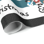 Santa's cadeau aan Snowman Wrapping Paper Cadeaupapier (Rol Hoek)