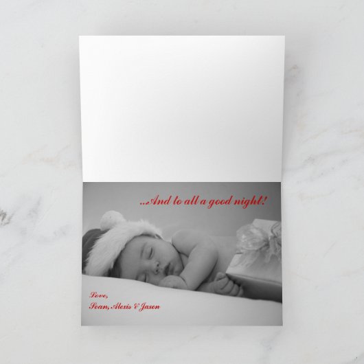 Santa's Cadeau Baby Christmas Kaart (Binnen)