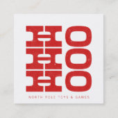 Santa's Calling Card Ho Ho Ho (letterpress stijl) Contactkaartje (Voorkant)