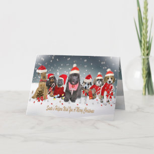 Santa's Canine Helpers-kaarten Feestdagen Kaart