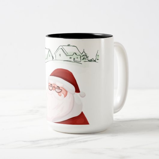 Santa's Cheer Two-Tone Coffee Mok (Voorkant rechts)