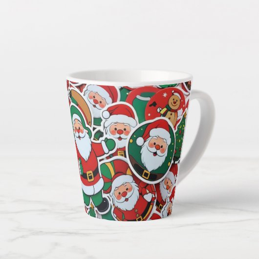 Santa's Cheerful Lette - Perfect voor vakantie sch Latte Mok (Rechterhoek)