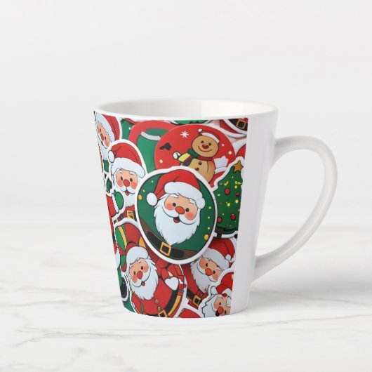 Santa's Cheerful Lette - Perfect voor vakantie sch Latte Mok (Rechts)