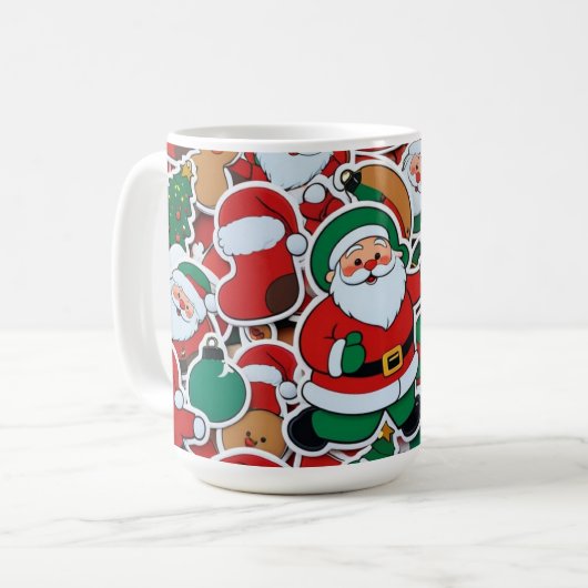 Santa's Cheerful Mok - Ideaal voor vakantie schepe (Voorkant links)