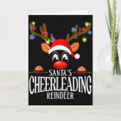 Santa's Cheerleading Reindeer Funny Xmas Matching  Kaart (Voorkant)