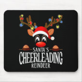 Santa's Cheerleading Reindeer Funny Xmas Matching Muismat (Voorkant)