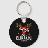 Santa's Cheerleading Reindeer Funny Xmas Matching Sleutelhanger (Voorkant)