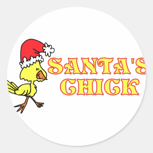 Santas Chick Ronde Sticker (Voorkant)