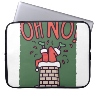 Santa's Chimney Mishap: Een speelse kerstboom O Laptop Sleeve