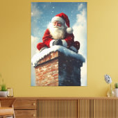 Santa's Chimney Pause: een glimlach van de winter Canvas Afdruk (Insitu (Woonkamer))