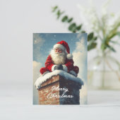Santa's Chimney Pause: een glimlach van de winter Feestdagenkaart (Staand voorkant)