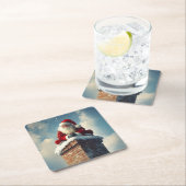 Santa's Chimney Pause: een glimlach van de winter Kartonnen Onderzetters (Insitu)