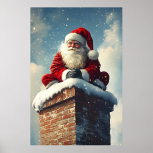 Santa's Chimney Pause: een glimlach van de winter Poster