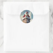 Santa's Chimney Pause: een glimlach van de winter Ronde Sticker (Tas)