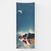 Santa's Chimney Pause: een glimlach van de winter Spandoek (Verticaal)