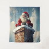 Santa's Chimney Pause: een glimlach van de winter Wandkleed (Voorkant)