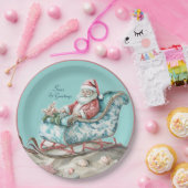 Santa's Chinoiserie Sleigh op het strand Papieren Bordje (Feest)