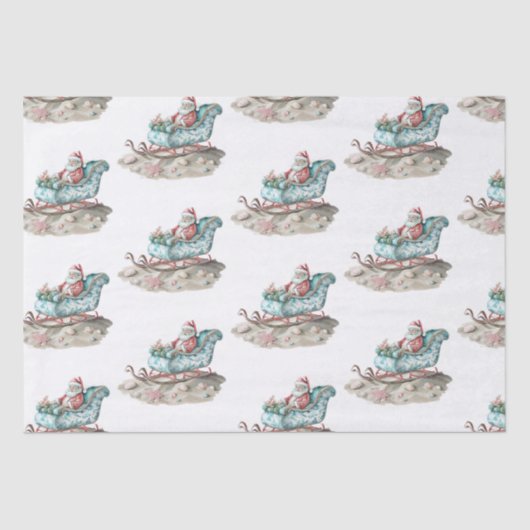 Santa's Chinoiserie Sleigh op het strand Tissuepapier (Voorkant)