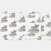 Santa's Chinoiserie Sleigh op het witte strand Bedankdoosjes (Ongevouwen)