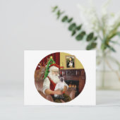 Santa's Chocoladepunt Siamees Feestdagenkaart (Staand voorkant)